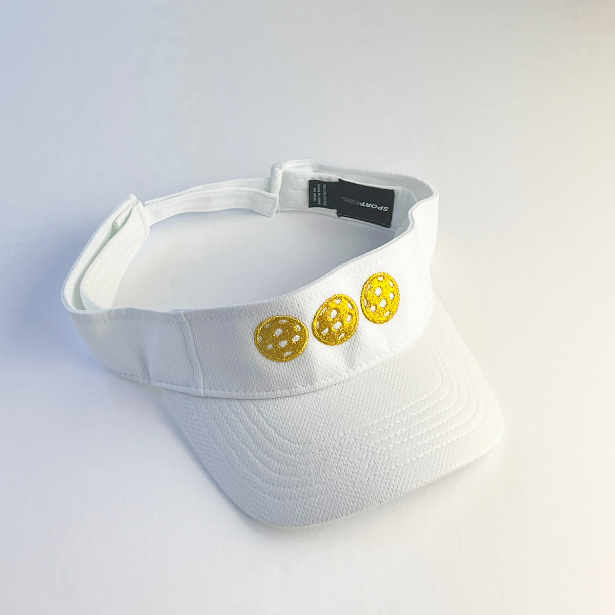white visor with gold pb – pb&jelly