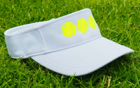 white visor with yellow tennis