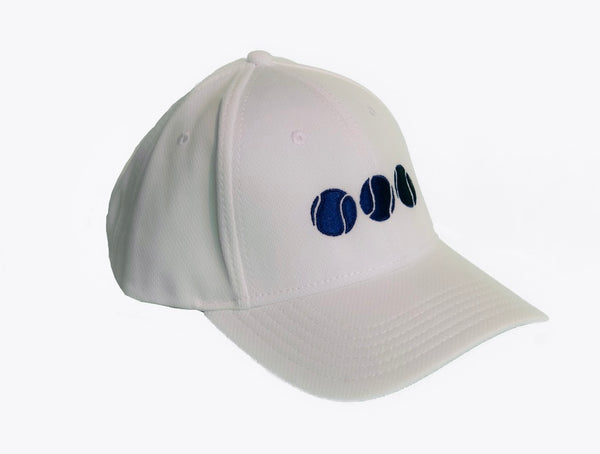white hat with navy tennis