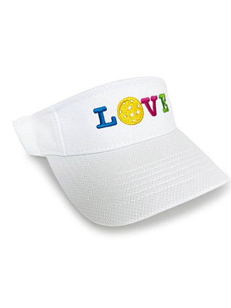 White visor with bright LOVE