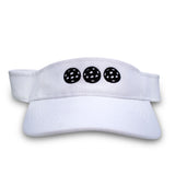 white visor with black pb