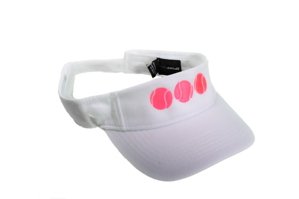 white visor with pink tennis